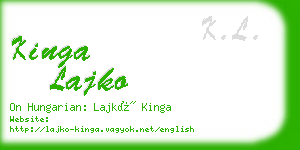 kinga lajko business card